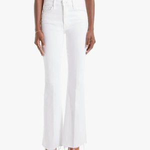 NWOT MOTHER denim The Weekender Fray Sz 28 white